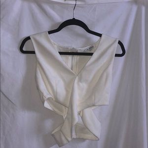 White criss cross crop top